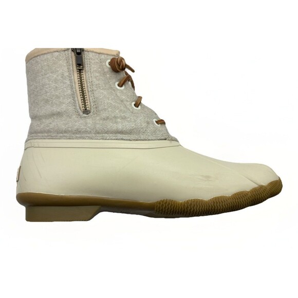 Sperry Women's Saltwater Emboss Wool Boots Waterproof White STS82473 sz 6.5 - Picture 12 of 15
